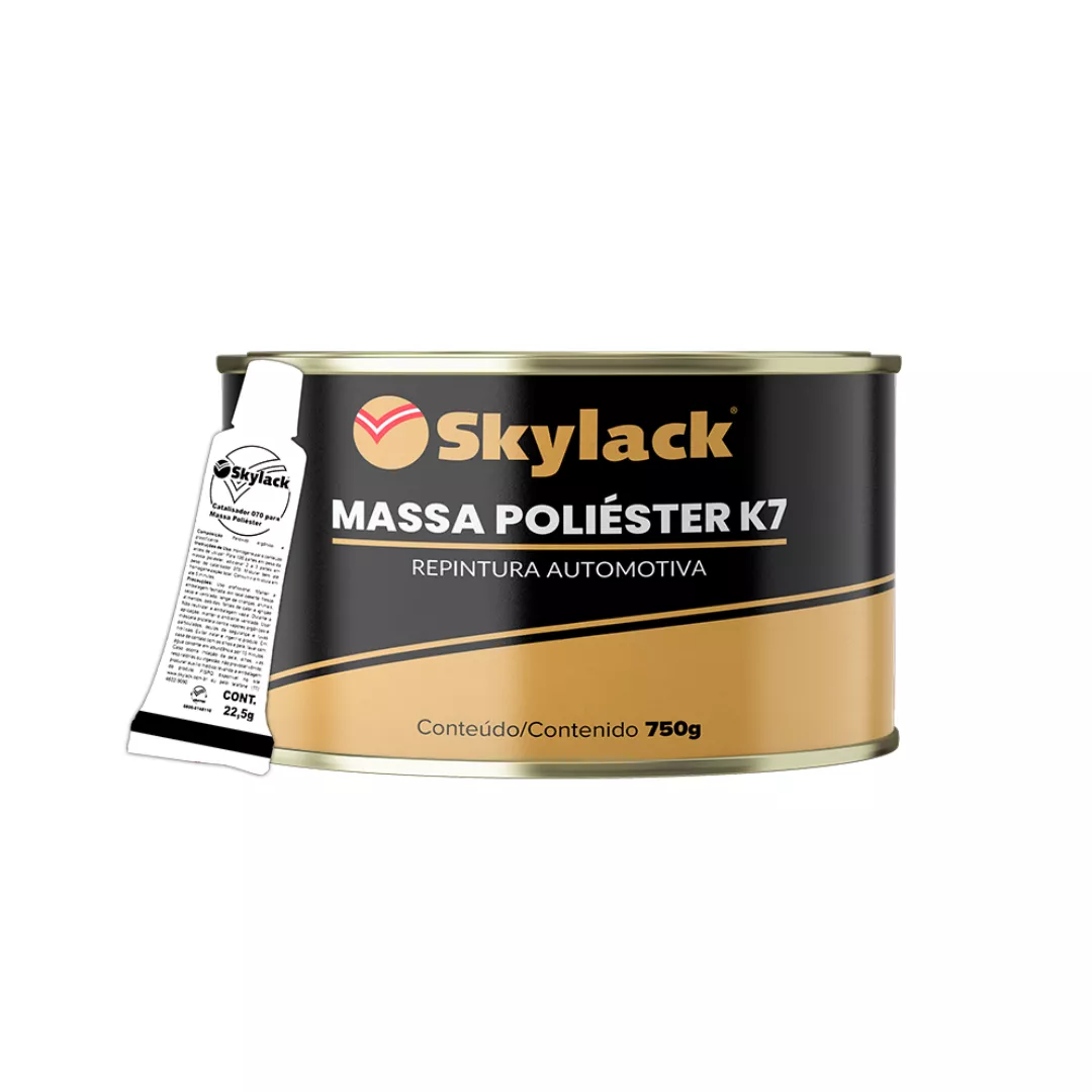 Massa Poliéster K7000 750g + Catalisador Automotiva Skylack