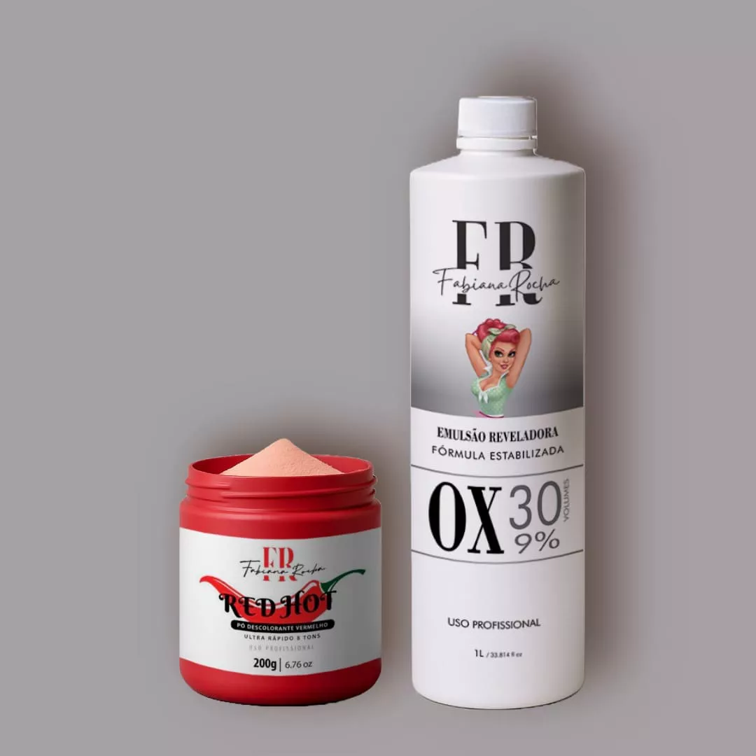 Kit Pó Descolorante Vermelho Com Água Oxigenada - Descoloração By Fr ...