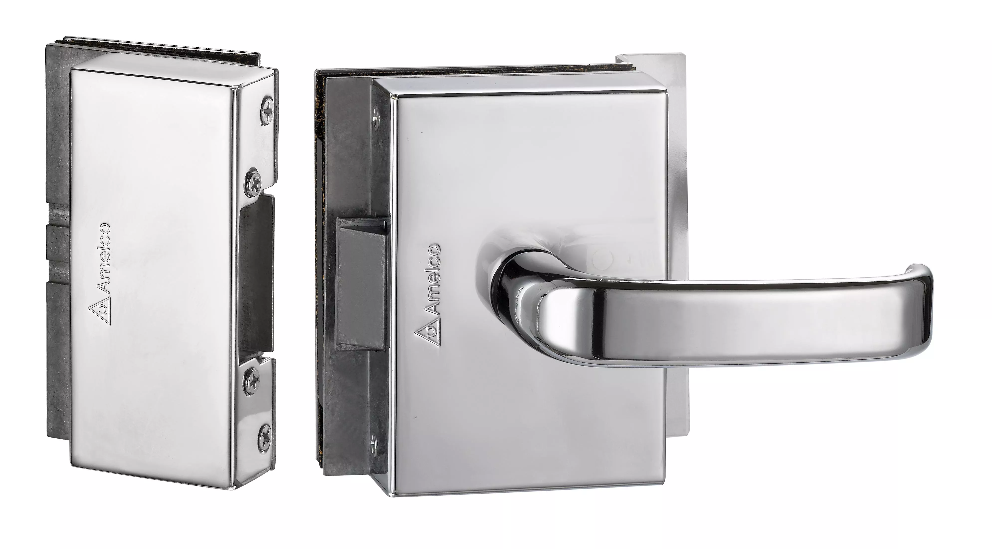 Fechadura para Porta de Vidro com Abertura Externa Cromada