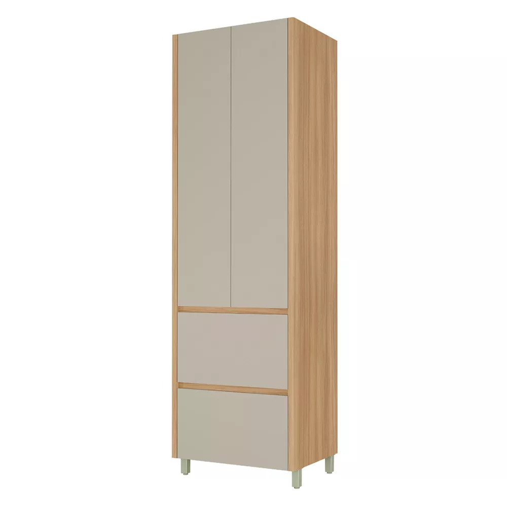 nya.n PANELEIRO 2 PORTAS 2 GAVETAS NATURE/GREIGE RAINHA NESHER 70CM