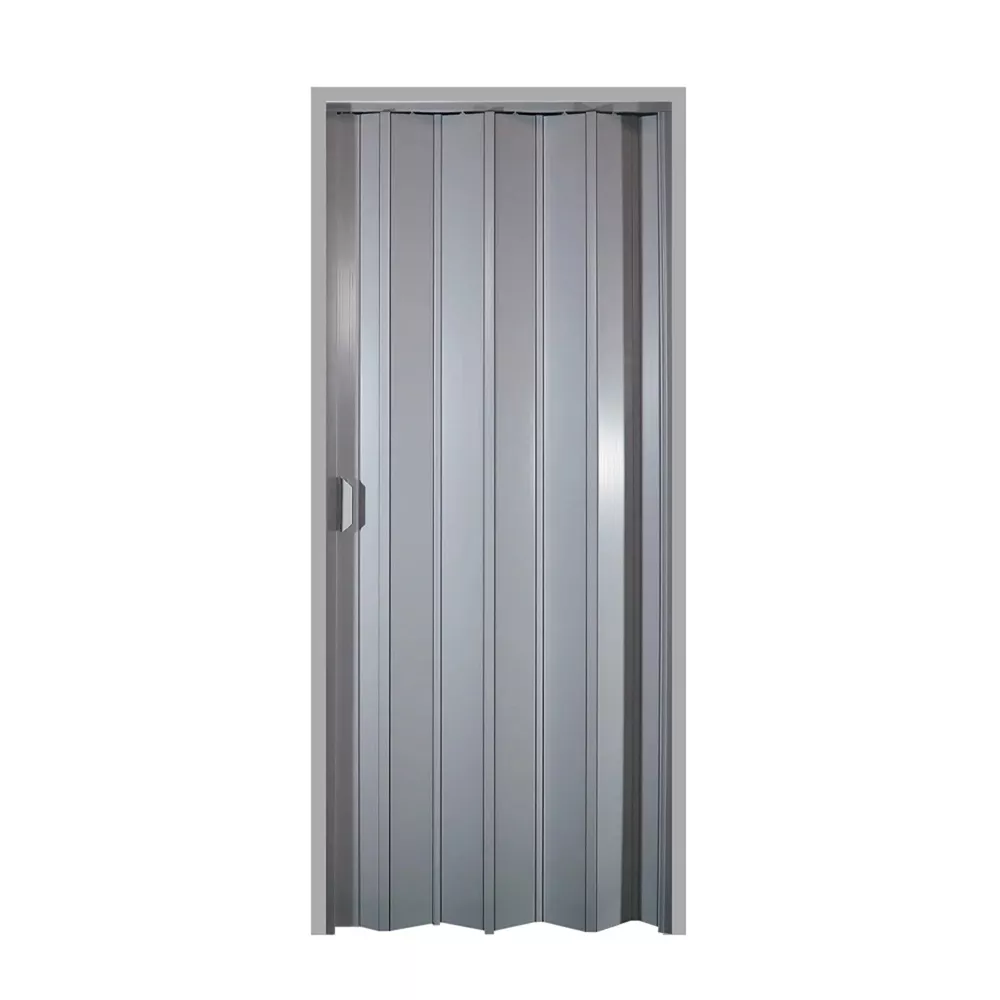 PORTA SANFONADA PLASFLEX CINZA 84CM | FLUZÃO CONSTRUÇÃO