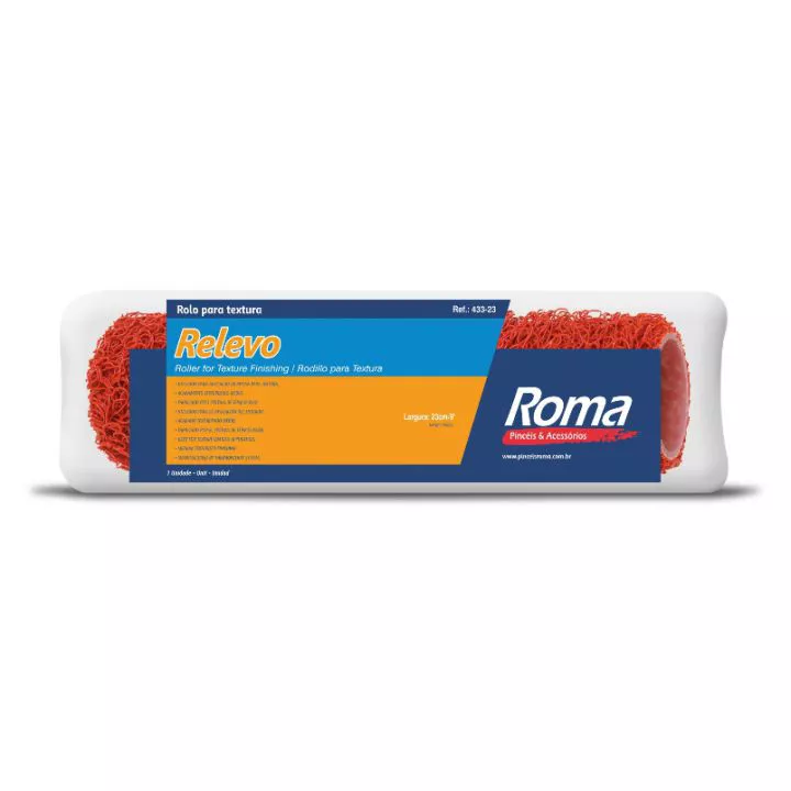 ROLO TEXTURA RELEVO ROMA 10CM 433 - PINCEIS ROMA | Impermix
