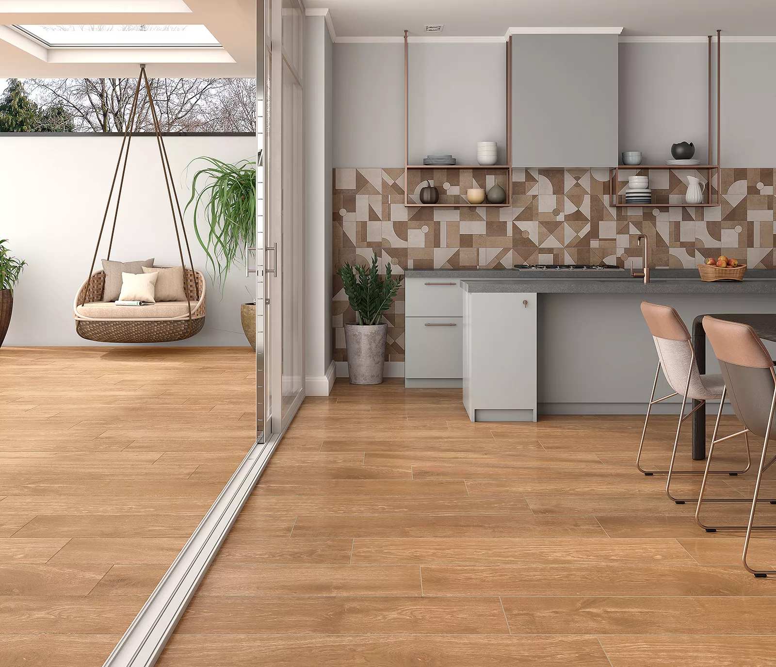 PORCELANATO DAMME 20X121 DARK CASTOR ACETINADO | Impermix