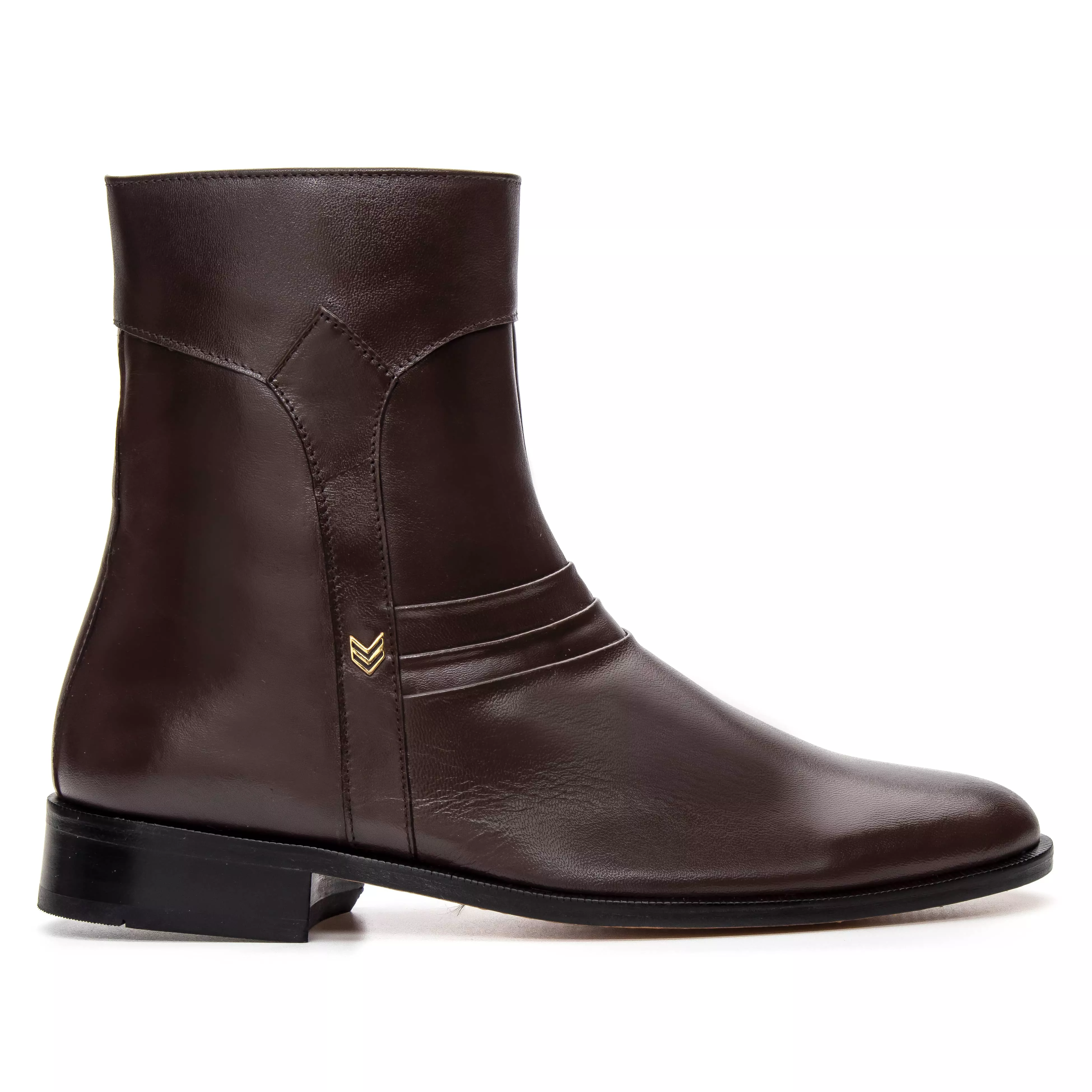 Tamanho Especial Bota Social Masculina Café 7024