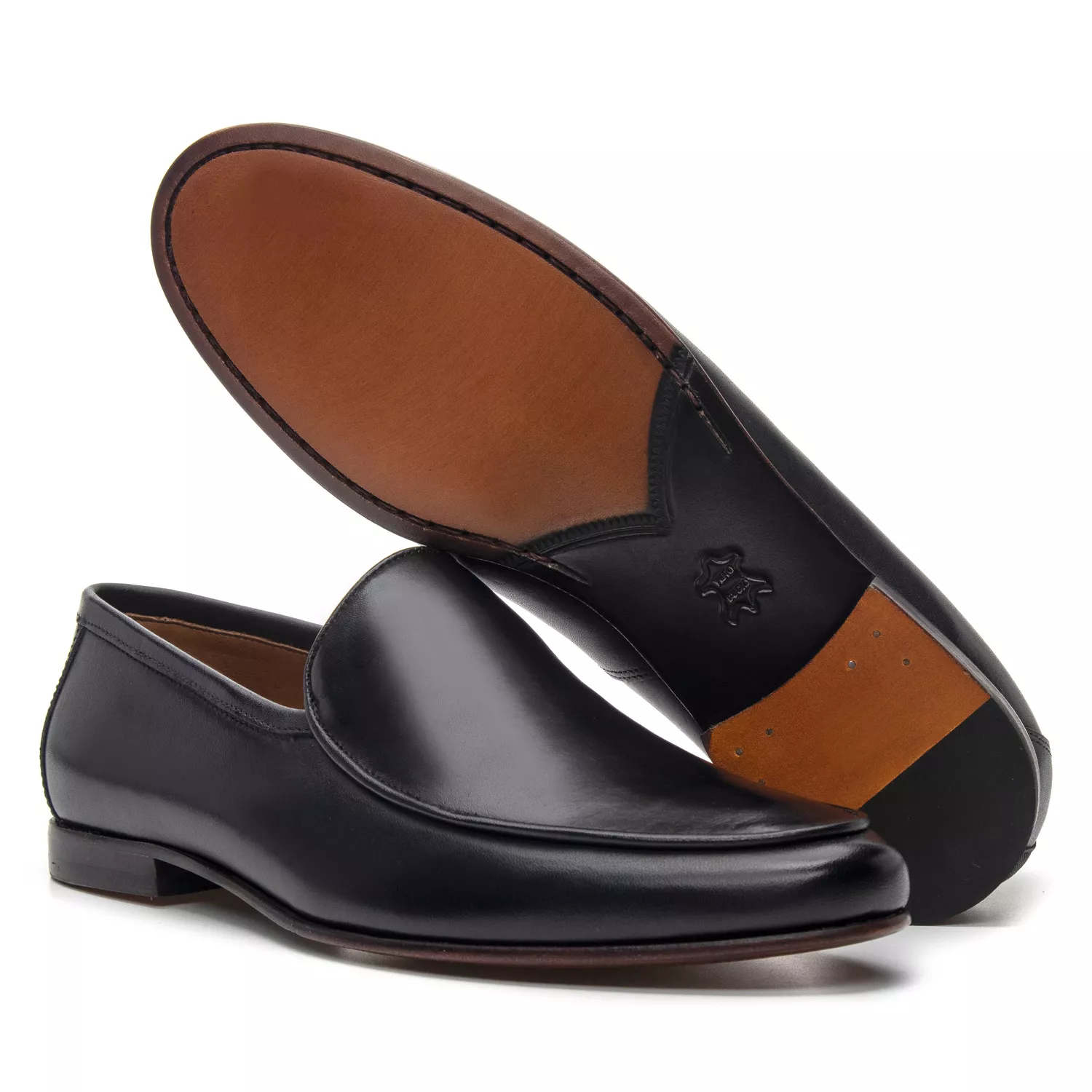 Mocassim Masculino de Couro Preto 194048