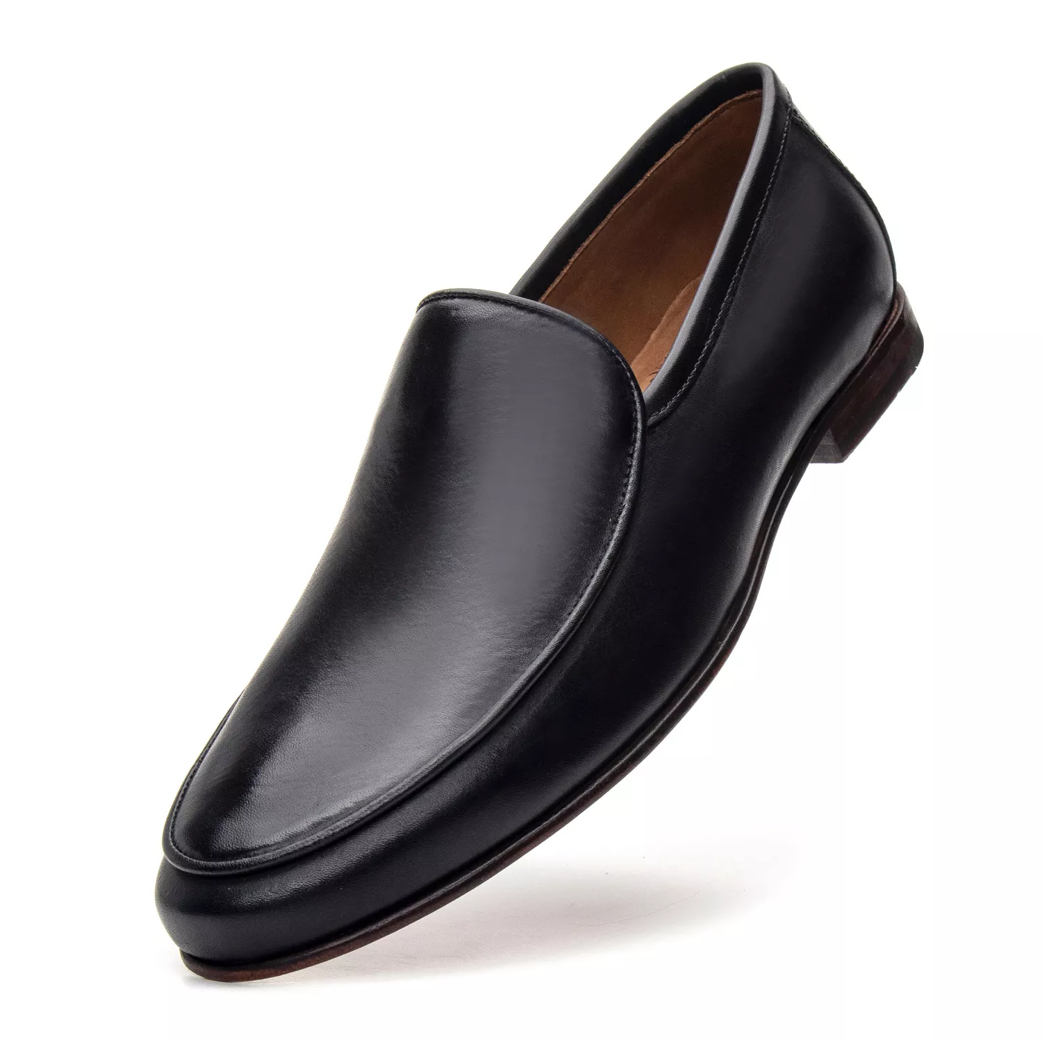 Mocassim Masculino de Couro Preto 194048