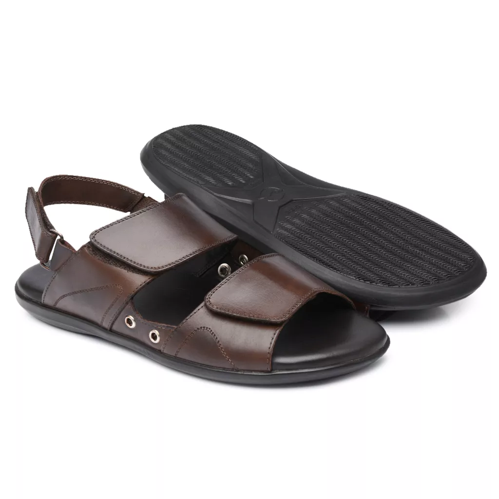 Sandália Masculina de Couro Café 3207