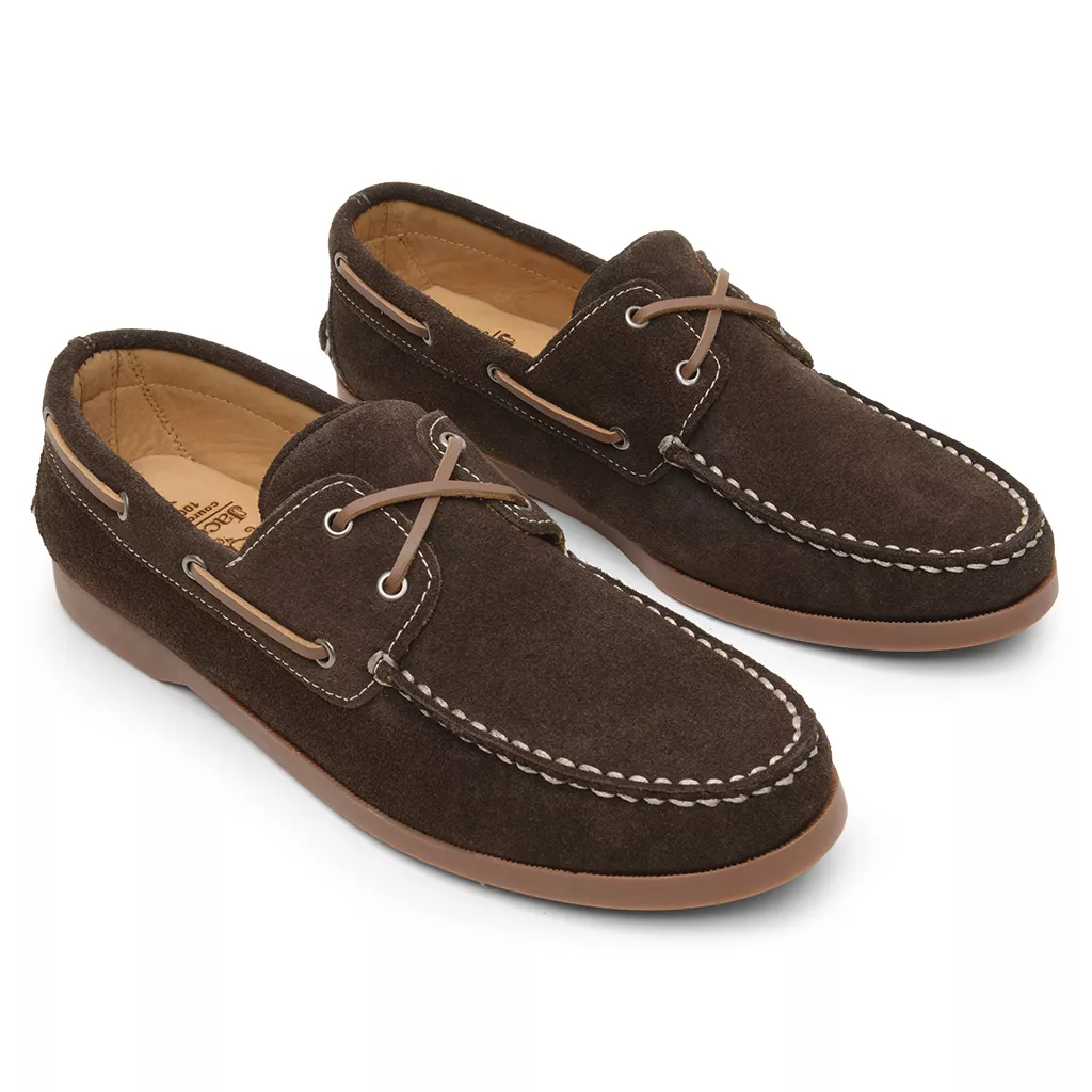 Mocassim Sider Casual Masculino de Couro Camurça Café 3587