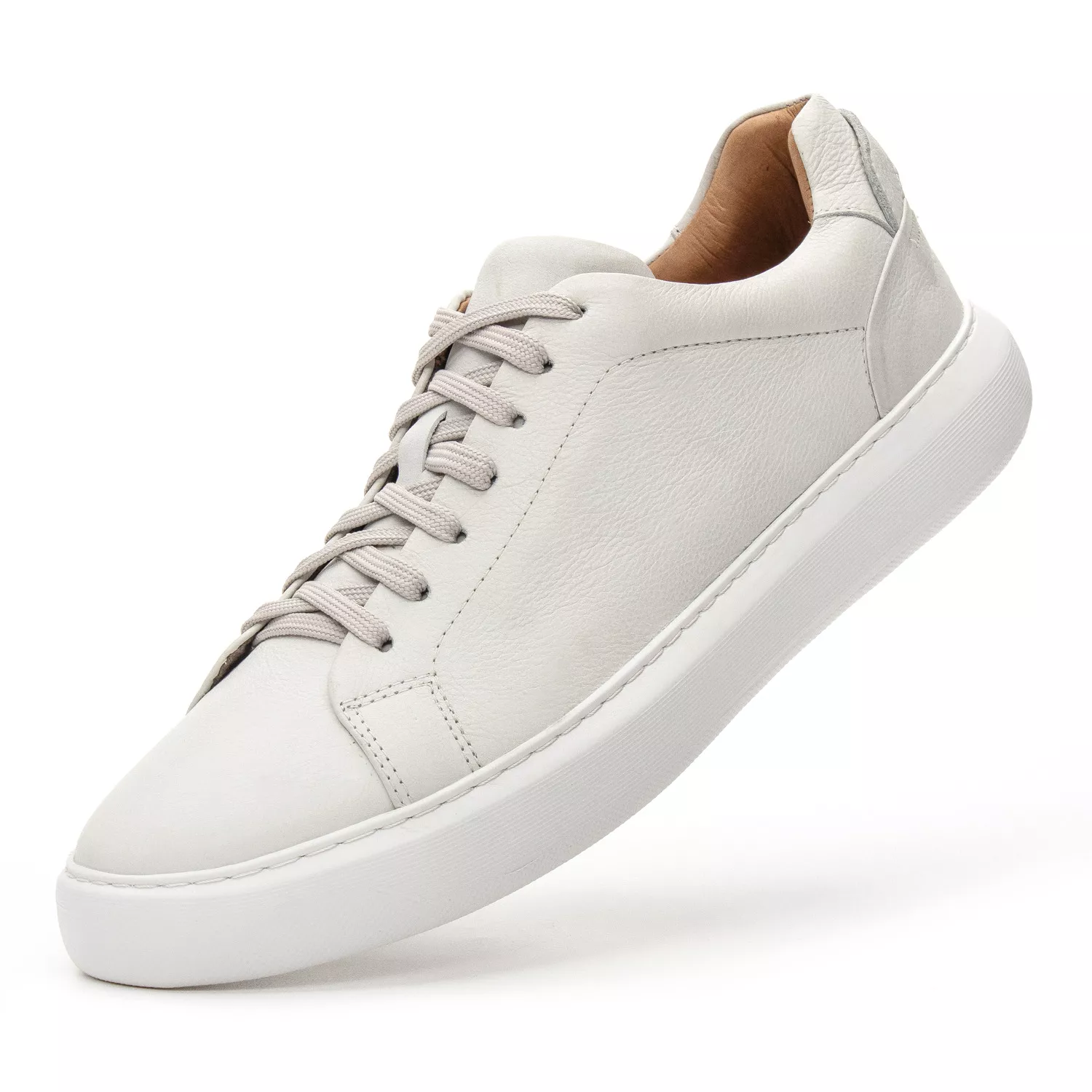 Tênis Casual Couro Off White