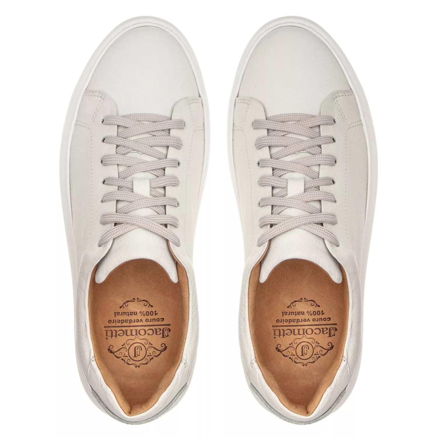 Tênis Casual Couro Off White