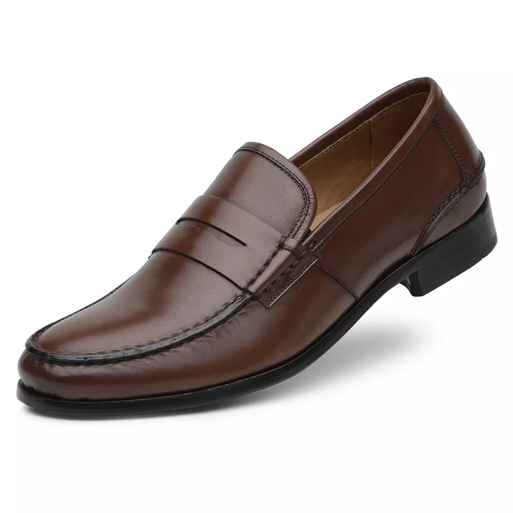 Mocassim Argentino Masculino de Couro Havana 4304