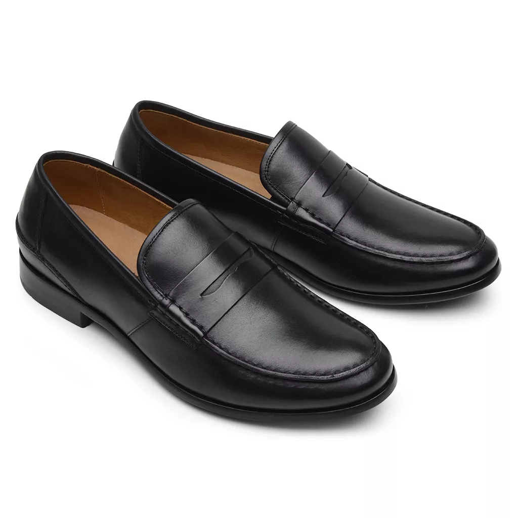 Mocassim Argentino Masculino de Couro Preto 4304