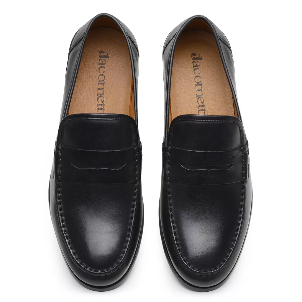 Mocassim Argentino Masculino de Couro Preto 4304