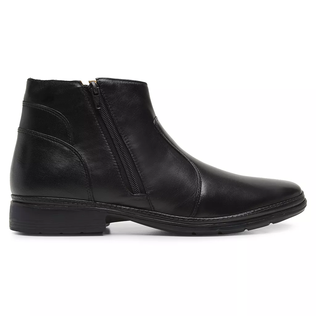 Bota Masculina Conforto com Zíper 4904 Preta