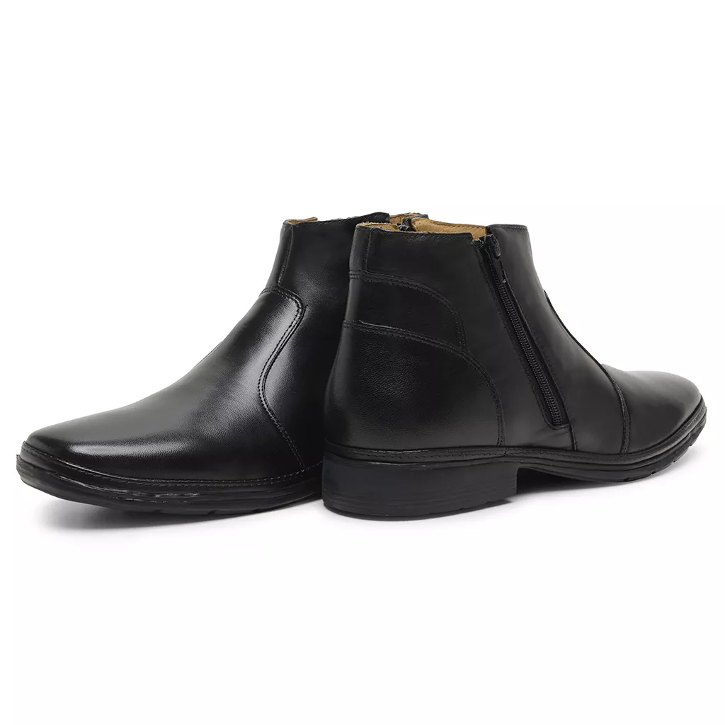Bota Masculina Conforto com Zíper 4904 Preta