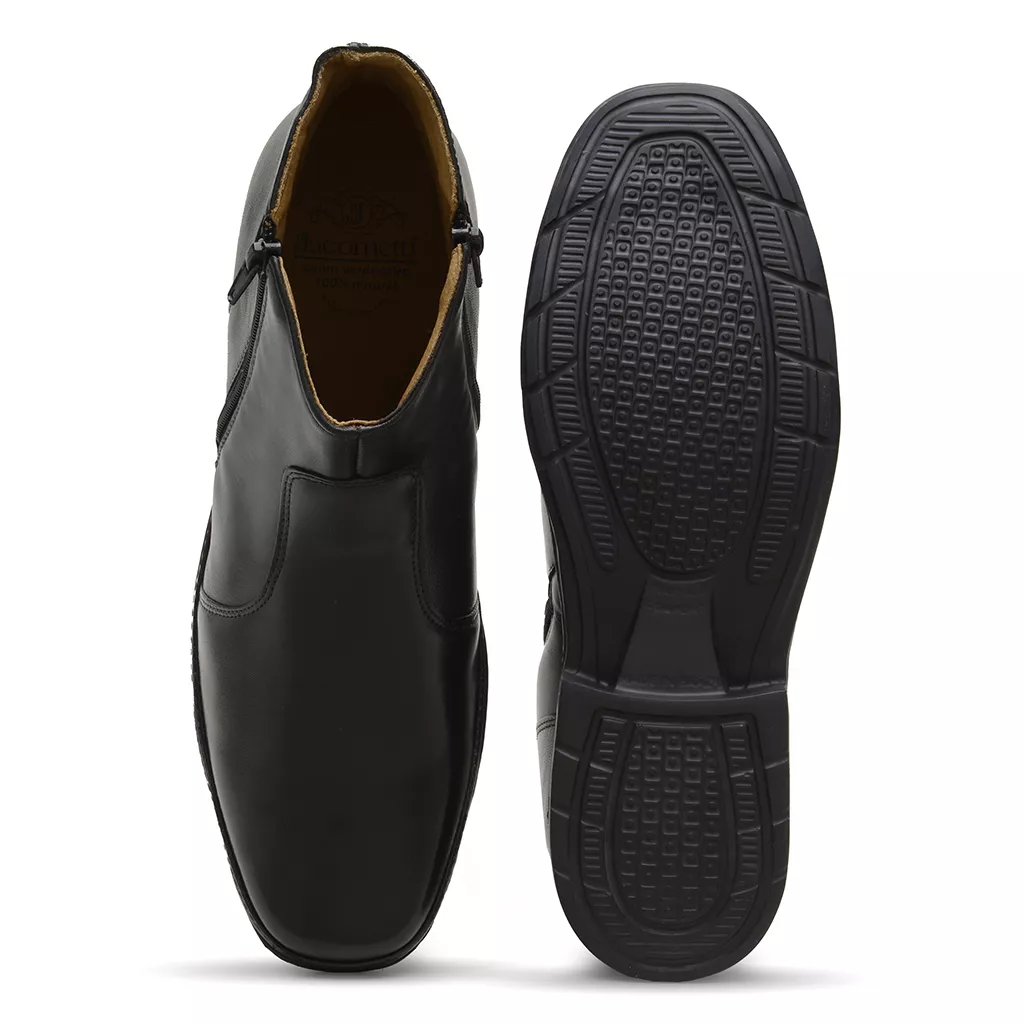 Bota Masculina Conforto com Zíper 4904 Preta