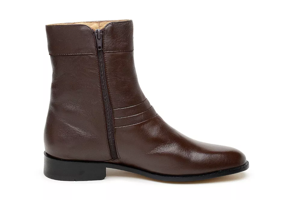 Tamanho Especial Bota Social Masculina Café 7024