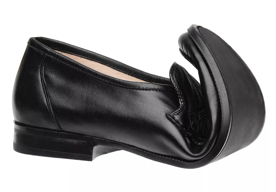 Clássico Mocassim Preto 001b Solado De Borracha