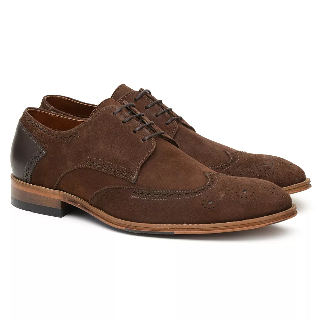 Sapato Masculino Casual Camurça Café D09