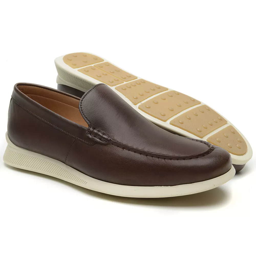 Mocassim Casual Masculino Chocolate FLW002