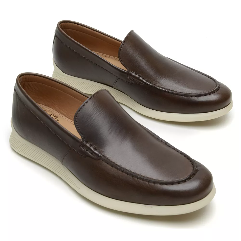Mocassim Casual Masculino Chocolate FLW002