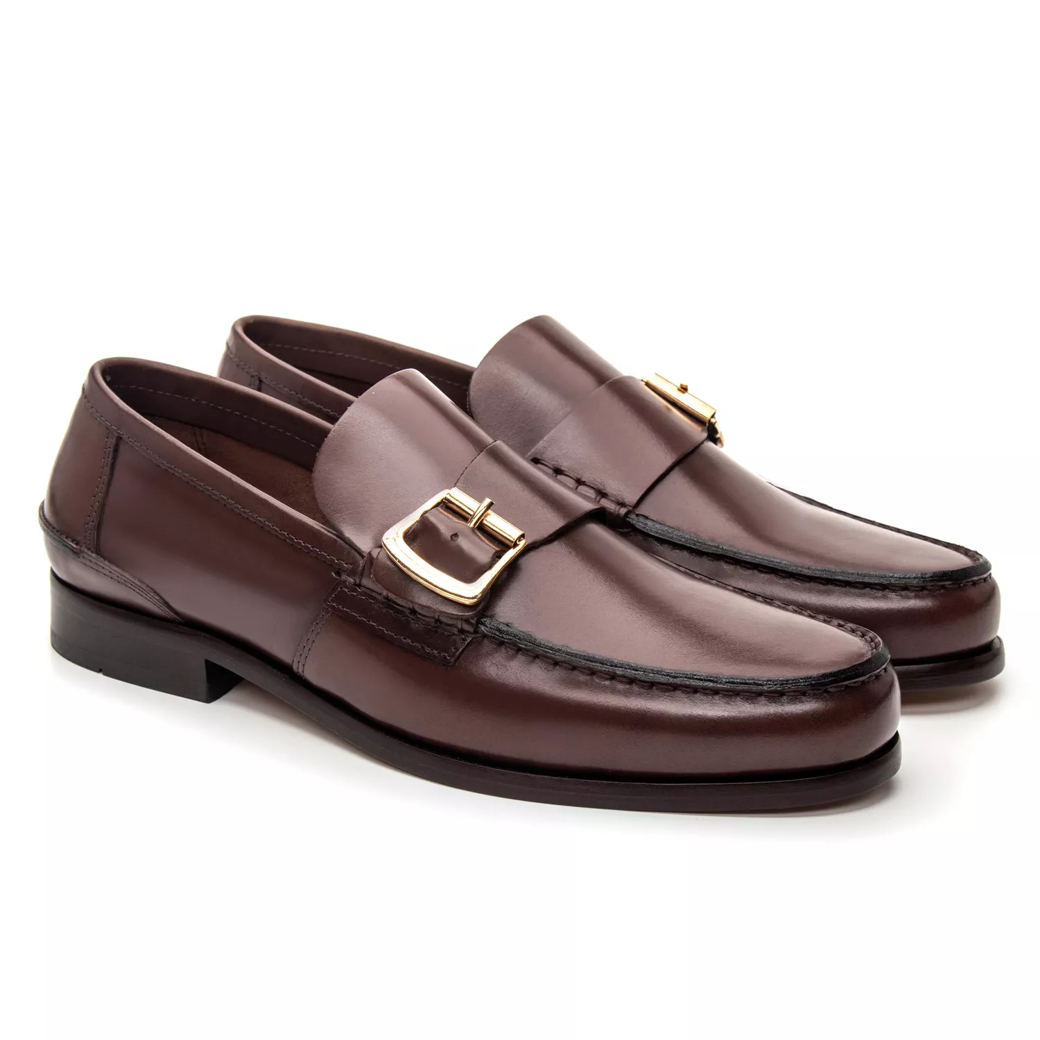 ②オットマン　 macomoco Mocassim Argentino Masculino LF02 Café | JACOMETTI