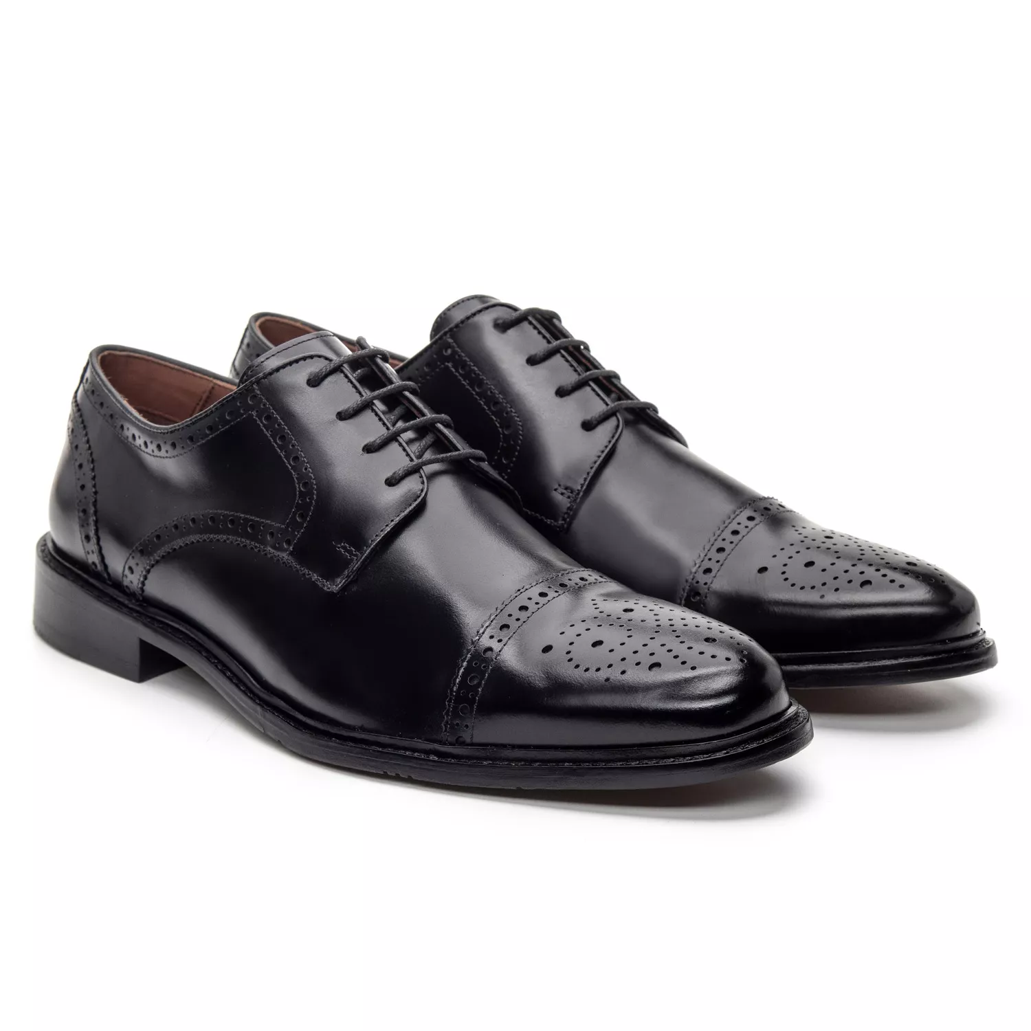Sapato Derby Brogue Treviso Preto 
