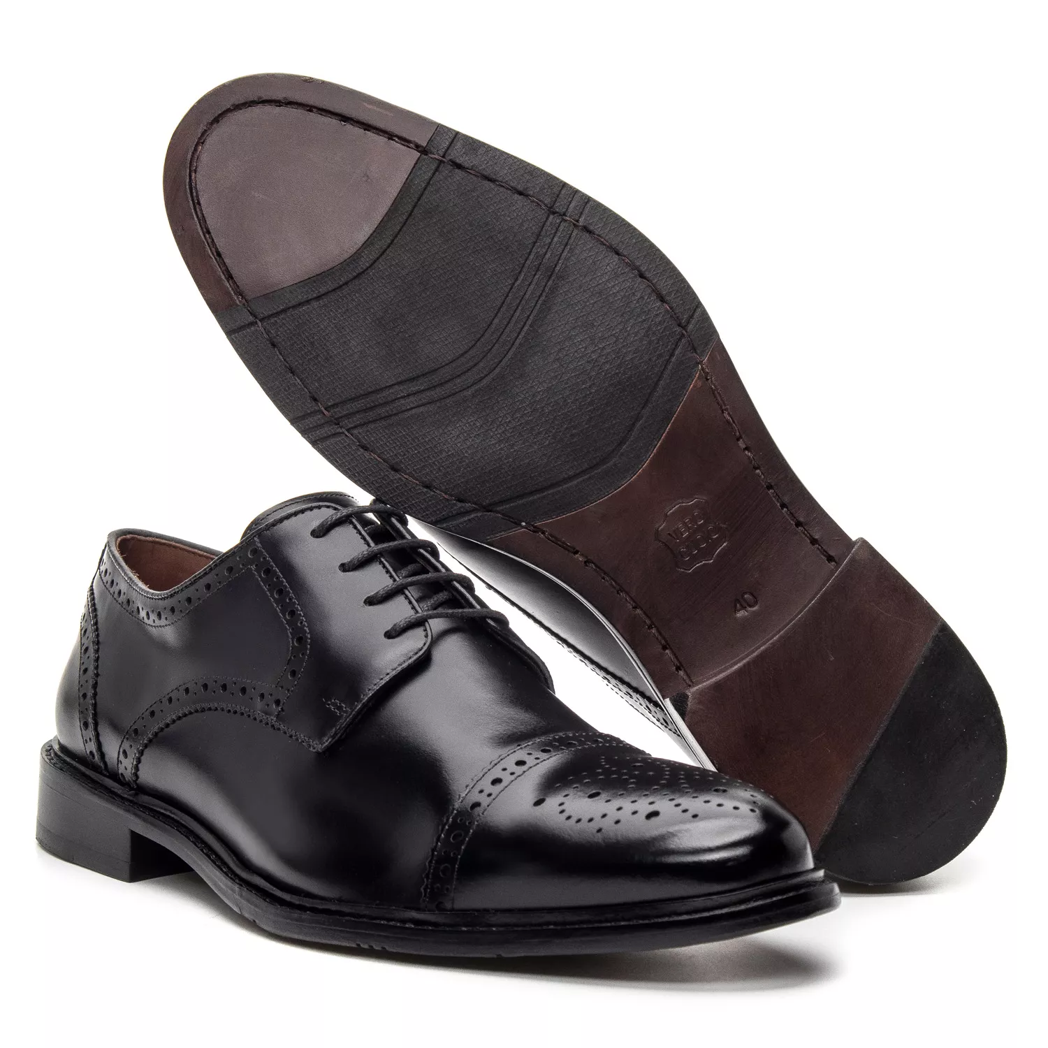 Sapato Derby Brogue Treviso Preto 