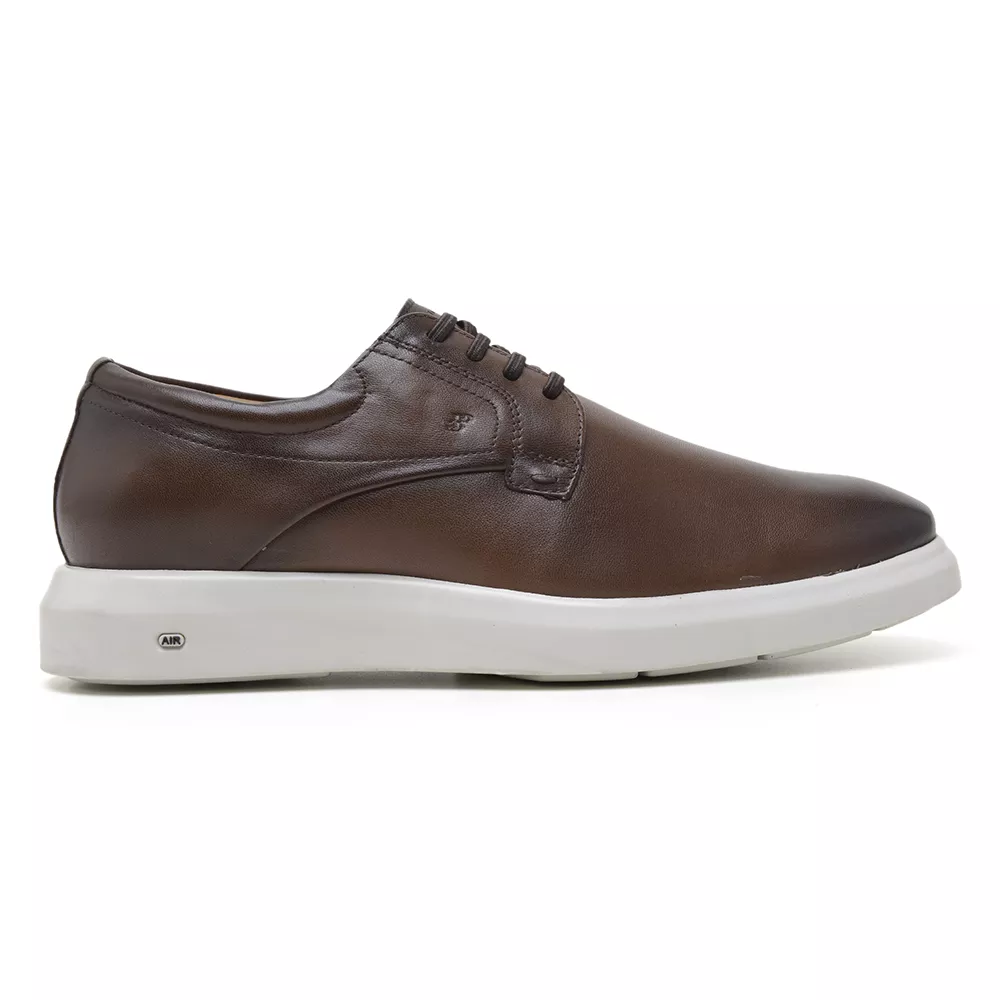 Sapato Jota Pe Casual Marrom em Couro Air Enigma | MADOK
