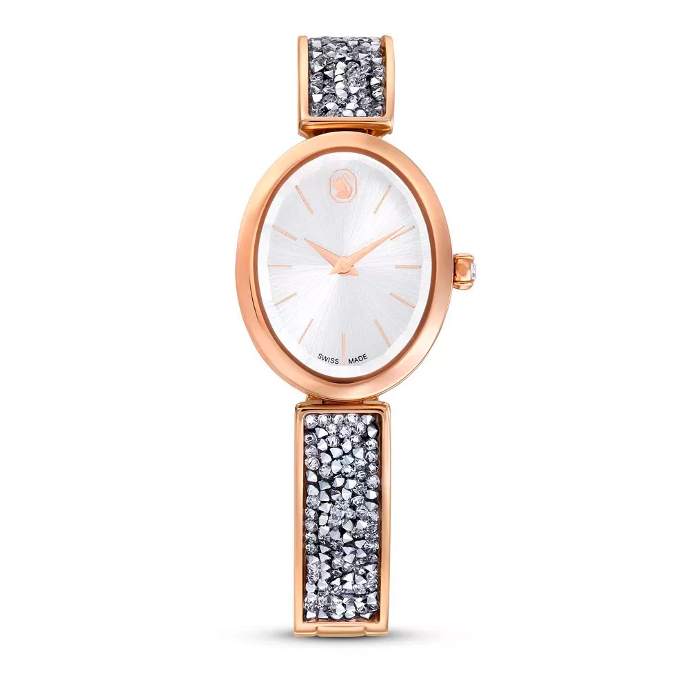 【稼働】Swarovski スワロフスキー Crystal Rock Oval Relógio Swarovski Crystal Rock Oval Rosé Gold