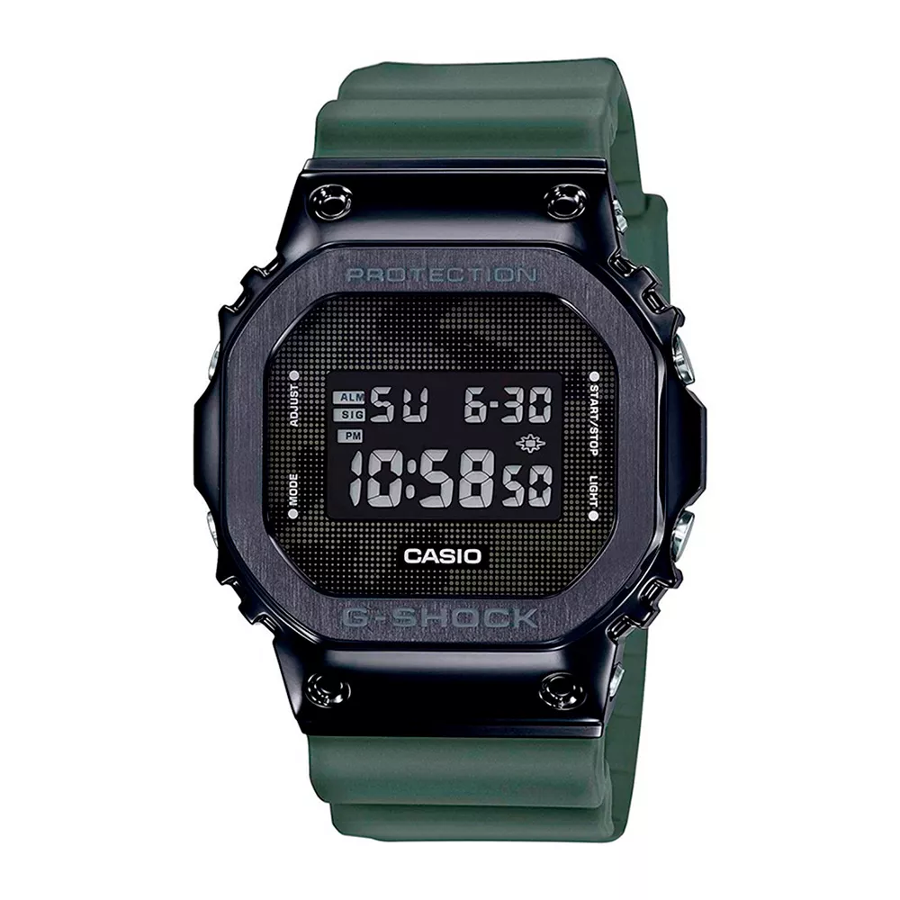 メタル×ミリタリー GM-5600B［良品］カーキグリーン G-SHOCK Relógio G-shock Digital Série GM-5600 Pulseira Verde