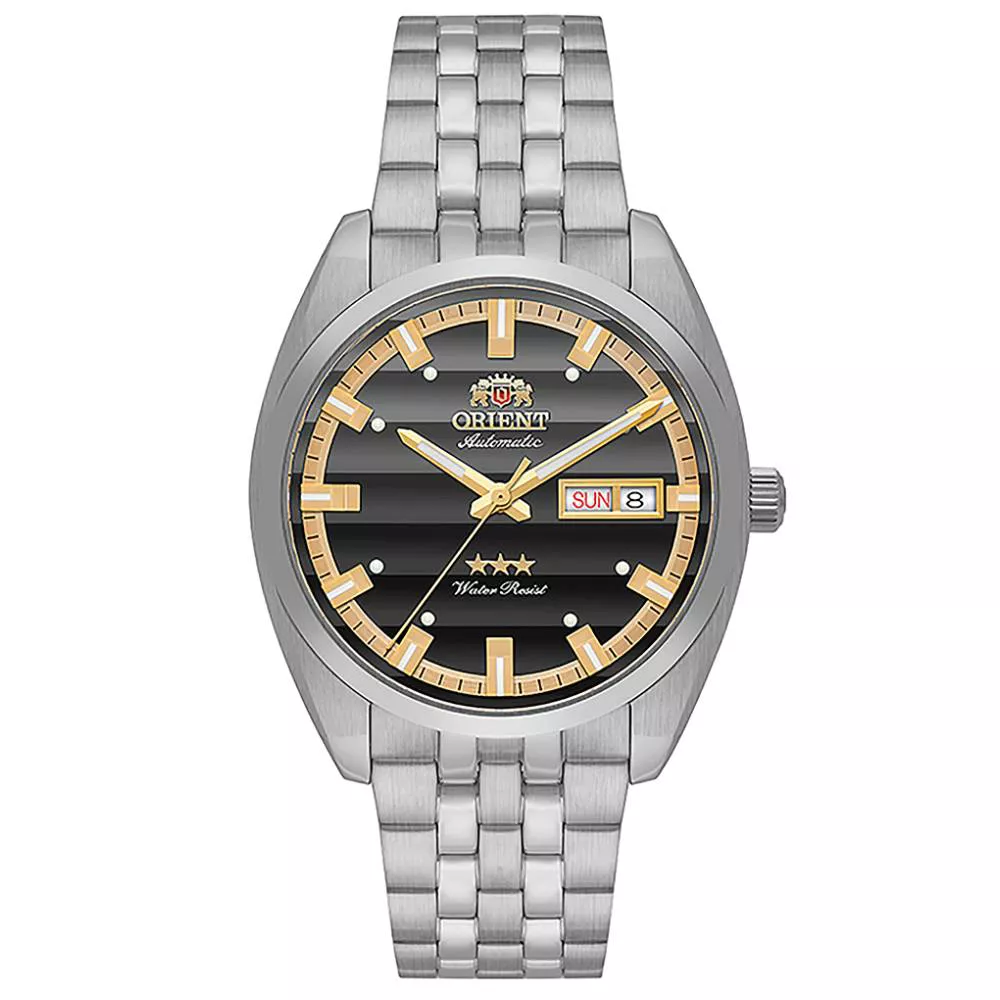 Relógio Orient Automático Heritage Preto com Dourado YN6SS019