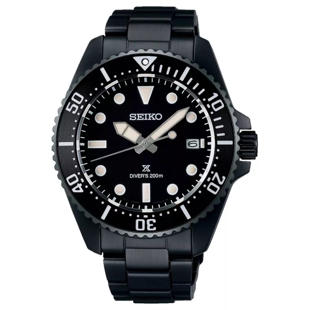 Relógio Seiko Prospex Solar Diver Aço Preto SNE599P1
