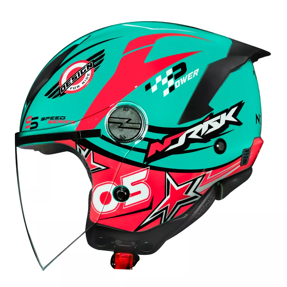 Capacete Norisk Neo (Aberto) Galaxy - Azul/Rosa Moto One