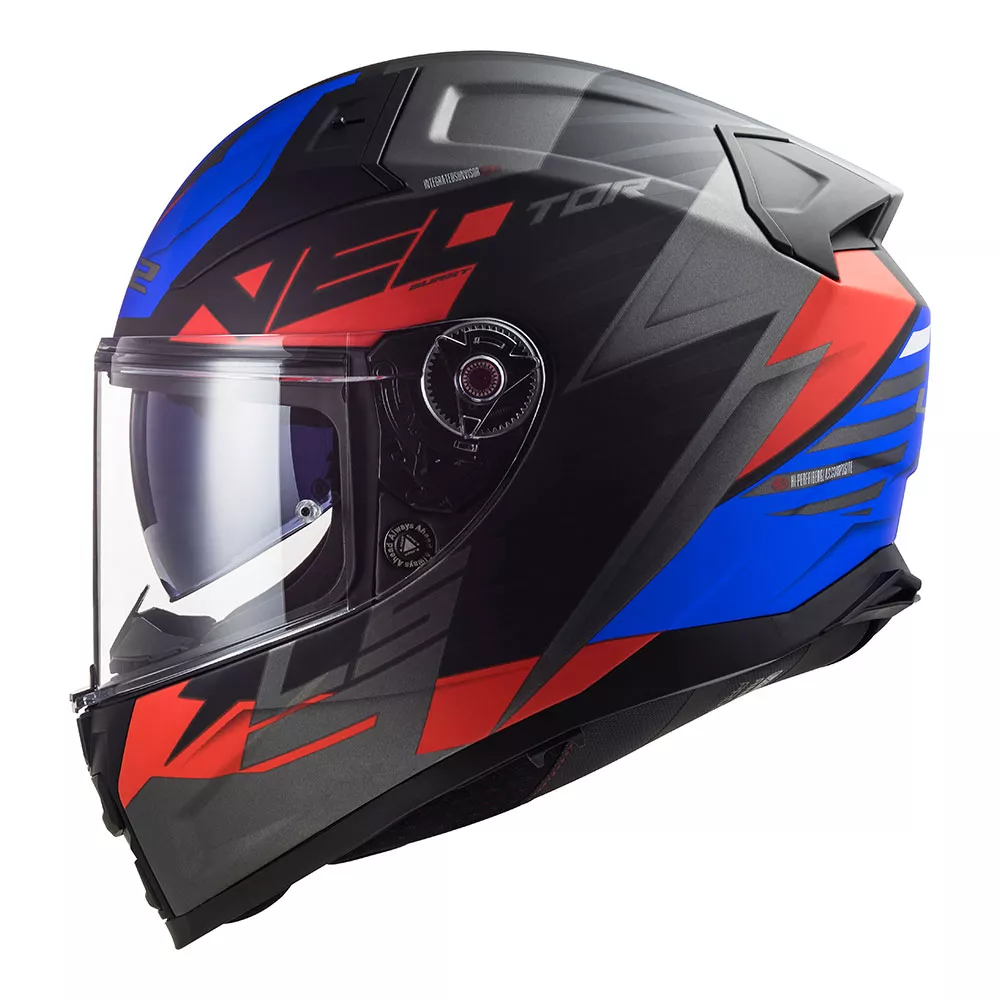 Capacete LS2 FF811 Vector 2 Absolute - Preto/Vermelho/Azul Moto One
