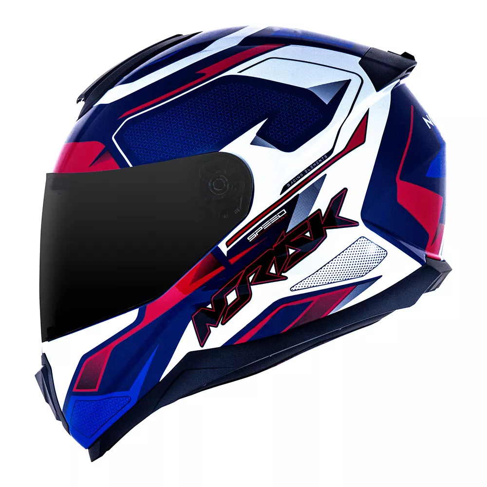 Capacete Norisk FF802 Razor Speedmax - Azul/Branco/Vermelho Moto One