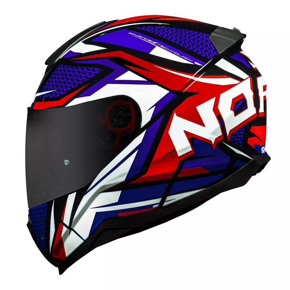 Capacete Norisk FF802 Razor Sharp - Azul/Vermelho/Branco Moto One