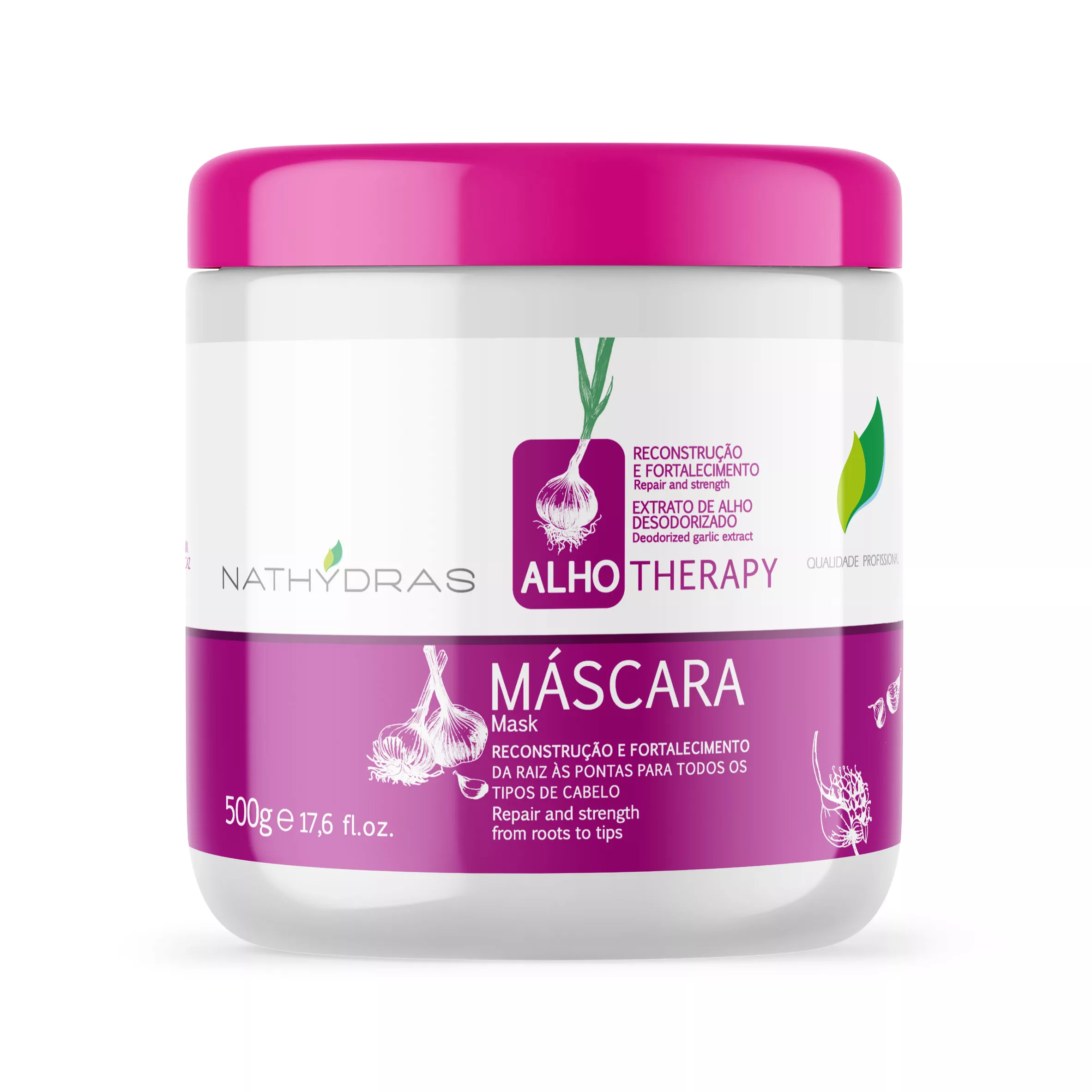 Máscara Nathydras Alho Therapy Reconstrução e Fortalecimento 500g