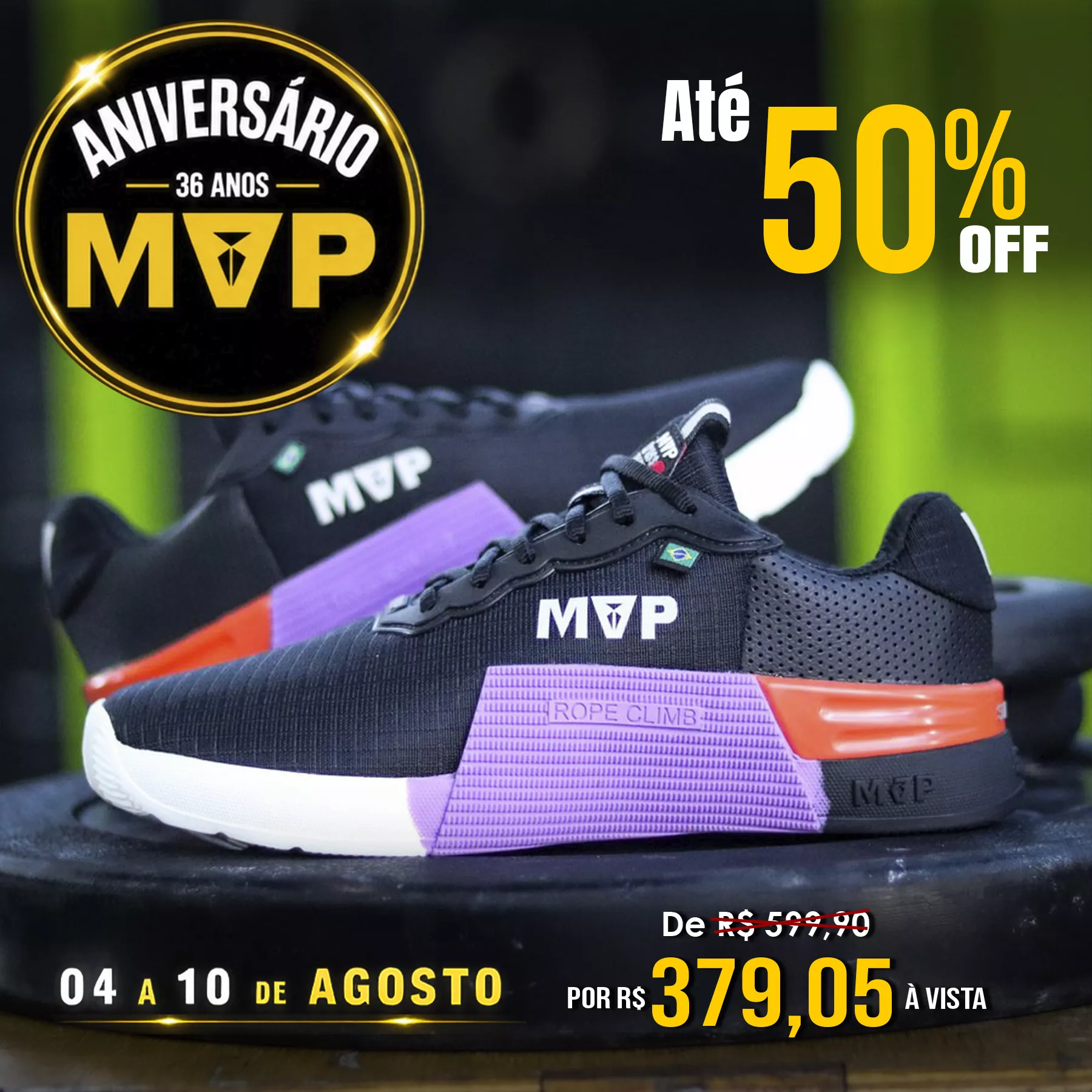 Tênis de Cross MVP 5x5 - Black Orange | MVP Fitness - Loja Oficial