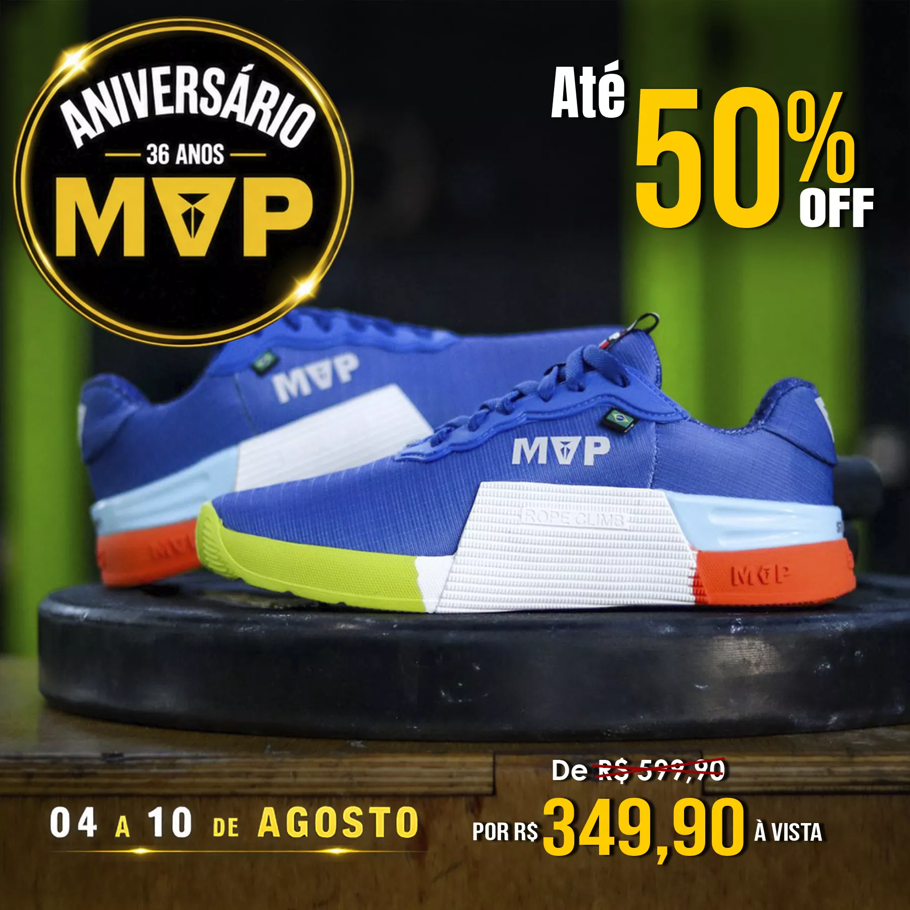 Tênis de Cross Training MVP 5x5 - Blue Orange | MVP Fitness - Loja