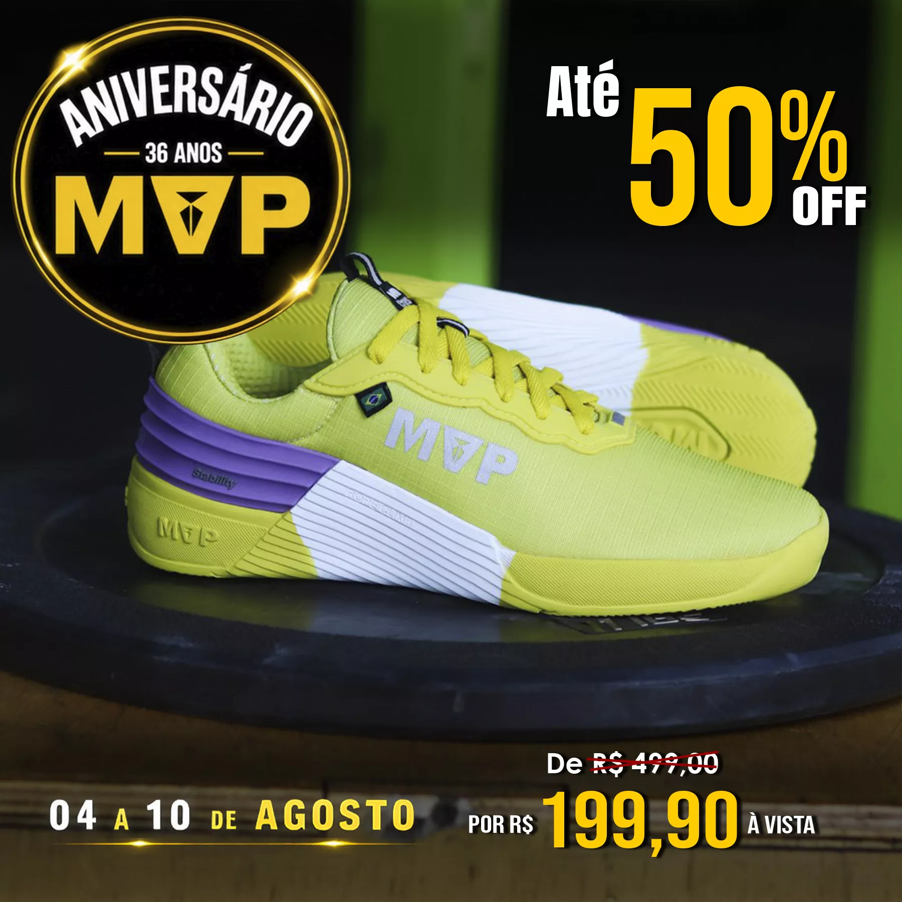 Tênis para Cross Unissex 4x4 - Yellow Purple | MVP Fitness - Loja
