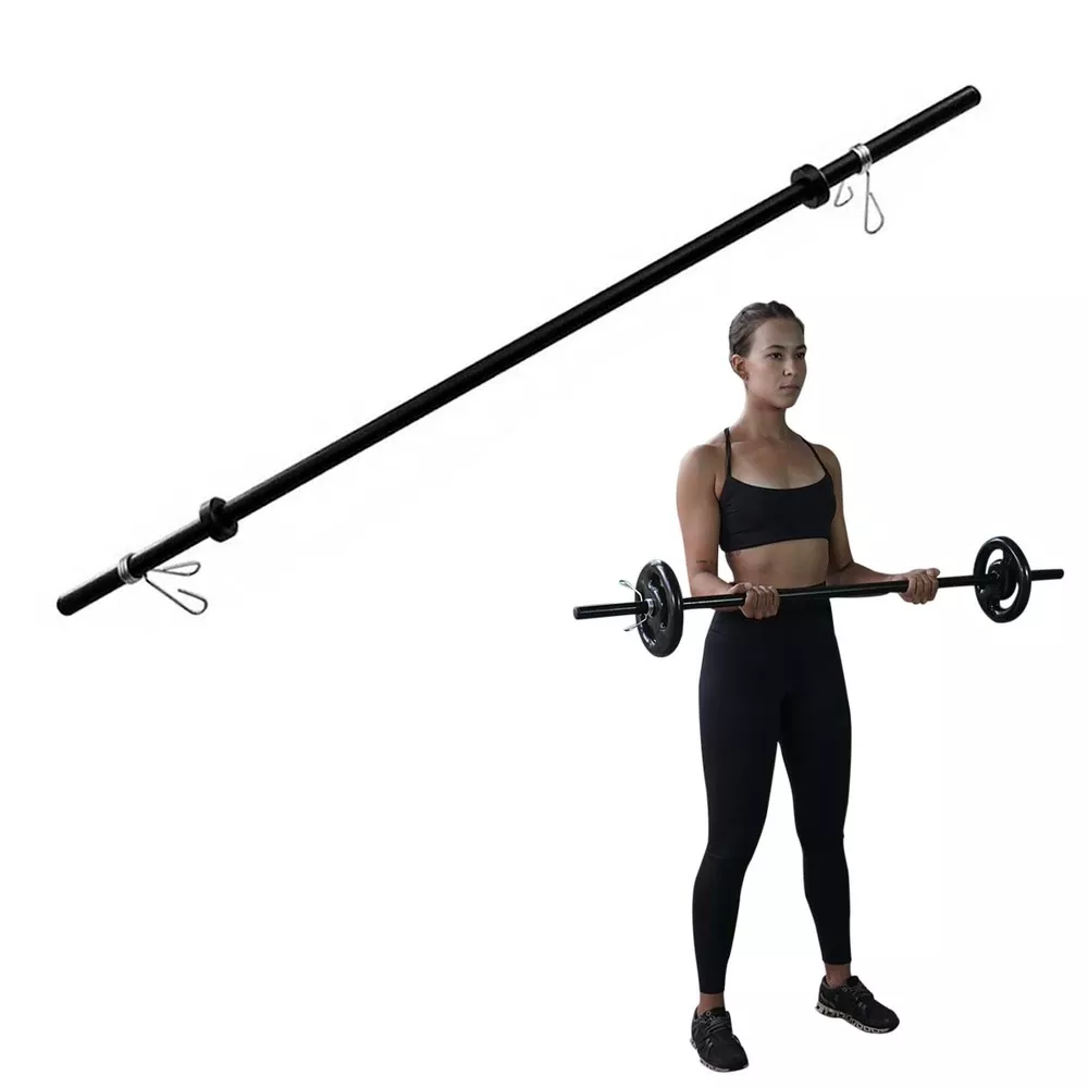 Barra para Body Pump com 1 Par de Presilhas, Alta Resistência e Estabilidade para Treinos Funcionais, Musculação e Aulas Coletivas, Compatível com Anilhas de 30 mm | NATURAL FITNESS