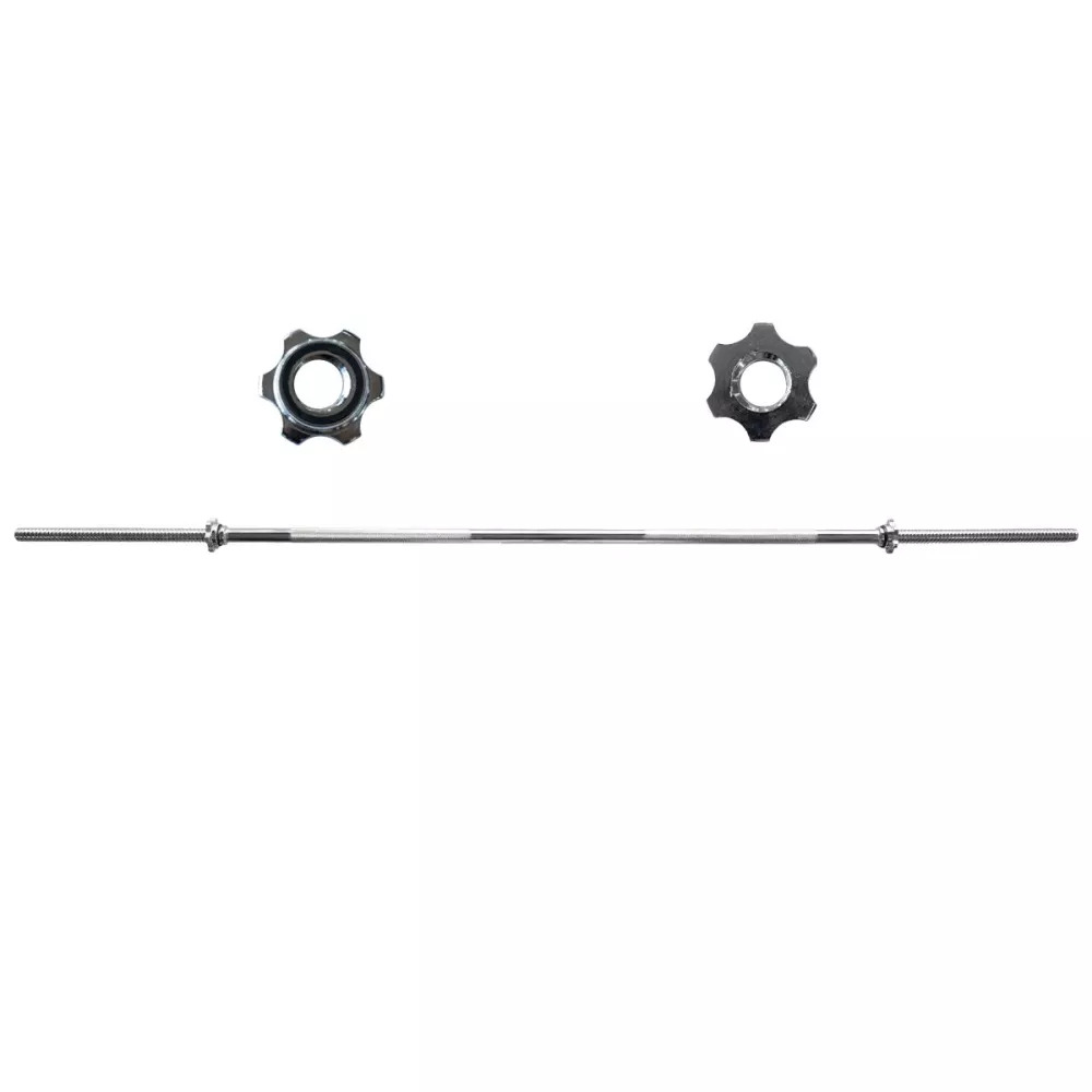 Barra de Musculação Reta Com Rosca Maciça Recartilhada 120 cm Consport, Alta Resistência e Durabilidade para Exercícios de Força, Levantamento de Peso e Supino | NATURAL FITNESS