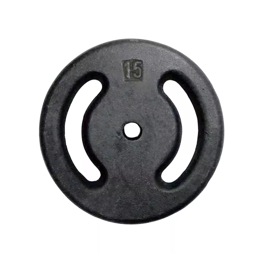 Anilha de Ferro Fundido Pintada Vazada 15kg Consport com Pegadas Ergonômicas, Furo Central de 30mm e Pintura Protetora para Musculação, Treino de Força e Resistência | NATURAL FITNESS