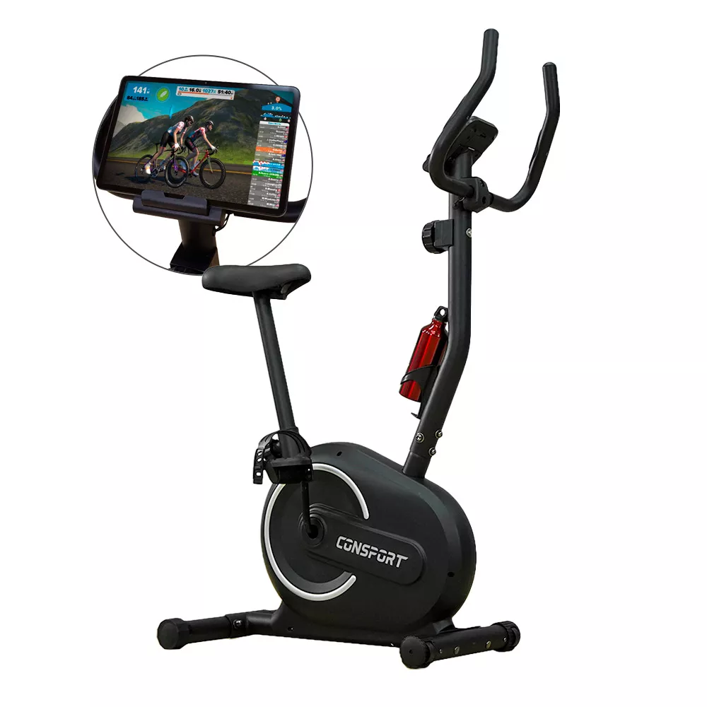 Bicicleta Vertical V1000 Consport - Equipamento de Cardio para Exercício em Casa ou Academia, com Resistência Magnética Ajustável e Painel Digital para Controle de Res | NATURAL FITNESS