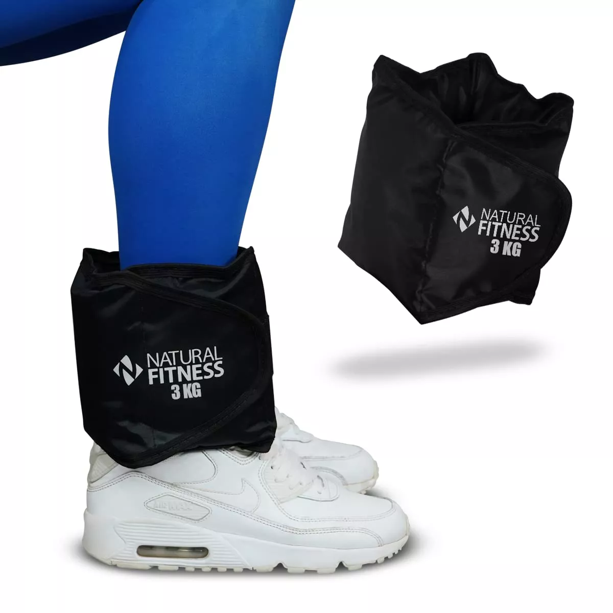 Par de Caneleiras de Peso NaturalFitness 8kg Total (4kg Cada) com Fecho em Velcro Ajustável para Musculação, Treino Funcional, Fisioterapia, Reabilitação e Condicionam | NATURAL FITNESS