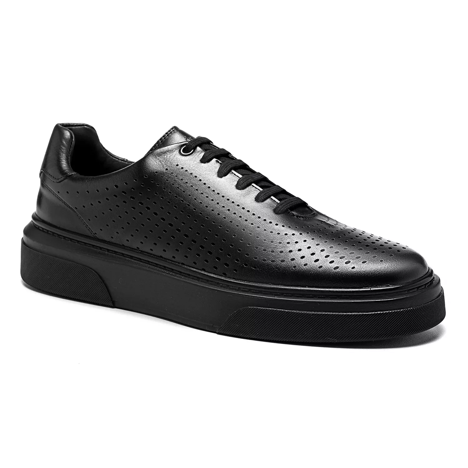 Tênis casual masculino | Sneakers All Black | Couro Legítimo