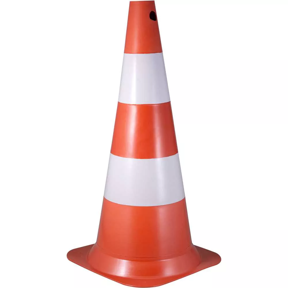 CONE LARANJA E BRANCO 75CM PLASTICOR | Palma Parafusos e Ferramentas