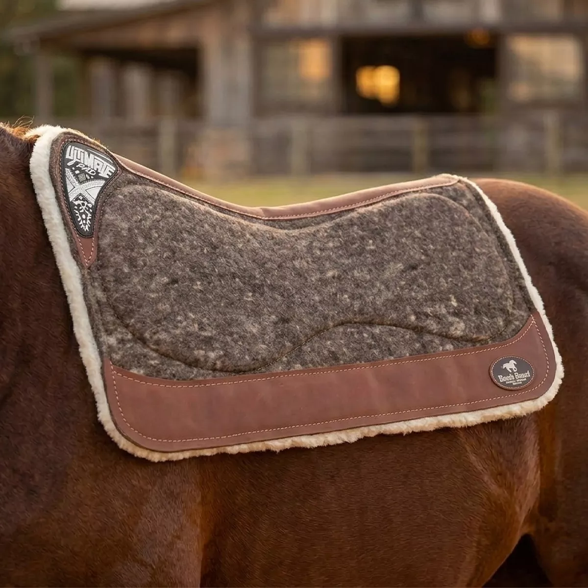 Manta Tomahawk Ultimate Pad Com Pelego Boots Horse - Cinza/Marrom