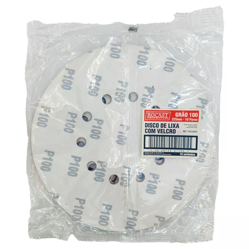 Kit Disco de Lixa Com Velcro 225mm - Gr.100 Com 10 Unidades (243,0045 ...